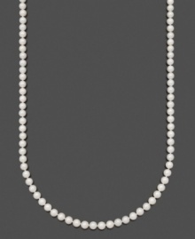 Pure elegance in polished pearl. Belle de Mer necklace features A+ Akoya cultured pearls (6-6-1/2 mm) set in 14k gold. Approximate length: 20 inches. Pure elegance in polished pearl. Belle de Mer necklace features A+ Akoya cultured pearls (6-6-1/2 mm) set in 14k gold. Approximate length: 20 inches.
