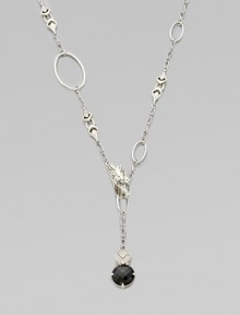 From the Naga Collection. Clasp the dragon head wherever you wish along this graceful open sautoir chain with a delicate drop of white sapphires and black chalcedony.White sapphireBlack chalcedonySterling silverLength, about 45Imported