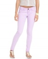 Soft, cotton candy hue makes these five-pocket skinny leg jeans from Freestyle a necessary summer indulgence!