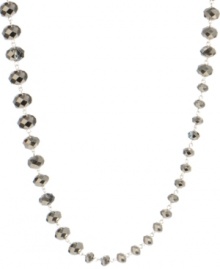 Luminescent layers. Shimmery glass beads with multiple facets glisten in this stylish long strand by Kenneth Cole New York. Set in silver tone mixed metal. Approximate length: 43 inches.