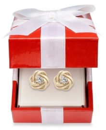 Embracing elegance. Wrapped in Love™ surrounds full-cut diamonds (1/3 ct. t.w.) with bands of 14k gold for stud earrings that dazzle. Approximate drop: 1/4 inch. Embracing elegance. Wrapped in Love™ surrounds full-cut diamonds (1/3 ct. t.w.) with bands of 14k gold for stud earrings that dazzle. Approximate drop: 1/4 inch.