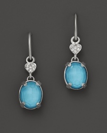 Lisa Nik Sterling Silver Ocean Oval Earrings with Diamonds Lisa Nik Sterling Silver Ocean Oval Earrings with Diamonds