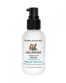 An illuminating finisher that seals weightlessly, provides definition and illuminates hair color. With UV filters, heat protection and a color preserving complex to help minimize fading effects. Provides heat-styling protection; controls frizz and flyaways; polishes hair and keeps all tones true three ways:VIBRANCY Color Minded color preserving complex locks color in with a web of polymers to keep even hardest-to-keep tones as rich as the day of your service. HUE Water slips into unsealed cuticles to begin haircolor leach as soon as the first wash. Color Minded color preserving complex prevents fade by locking water out to keep haircolor from slipping away. LUMINOSITY Color Minded seals in shine and smoothes the cuticle to make haircolor glow; styling products smooth frizz, fight humidity and add lustre and healthy-looking luminosity (like a finishing coat). An illuminating finisher that seals weightlessly, provides definition and illuminates hair color. With UV filters, heat protection and a color preserving complex to help minimize fading effects. Provides heat-styling protection; controls frizz and flyaways; polishes hair and keeps all tones true three ways:VIBRANCY Color Minded color preserving complex locks color in with a web of polymers to keep even hardest-to-keep tones as rich as the day of your service. HUE Water slips into unsealed cuticles to begin haircolor leach as soon as the first wash. Color Minded color preserving complex prevents fade by locking water out to keep haircolor from slipping away. LUMINOSITY Color Minded seals in shine and smoothes the cuticle to make haircolor glow; styling products smooth frizz, fight humidity and add lustre and healthy-looking luminosity (like a finishing coat).