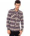 Complete your rad look with this plaid flannel shirt by Buffalo David Bitton.