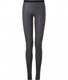 Sleek and sophisticated, Neil Barretts soft slate leather skinnies are a sassy luxe staple guaranteed to add a kick of cool to your look - Black elasticized waistband, seamed knees, inside ankle zips - Extra form-fitting - Team with tees and oversized blazers, or chunky knit pullovers and ankle boots Sleek and sophisticated, Neil Barretts soft slate leather skinnies are a sassy luxe staple guaranteed to add a kick of cool to your look - Black elasticized waistband, seamed knees, inside ankle zips - Extra form-fitting - Team with tees and oversized blazers, or chunky knit pullovers and ankle boots