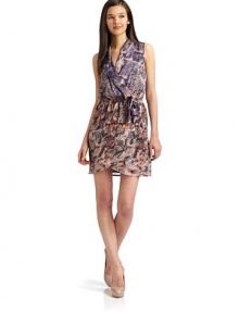 THE LOOKFloral printCrossover v-neckSleeveless Elastic waist with tie detailTulip hemTHE FITAbout 35 from shoulder to hemTHE MATERIALSilkFully linedCARE & ORIGINDry cleanImportedModel shown is 5'10½ (179cm) wearing US size Small. THE LOOKFloral printCrossover v-neckSleeveless Elastic waist with tie detailTulip hemTHE FITAbout 35 from shoulder to hemTHE MATERIALSilkFully linedCARE & ORIGINDry cleanImportedModel shown is 5'10½ (179cm) wearing US size Small.