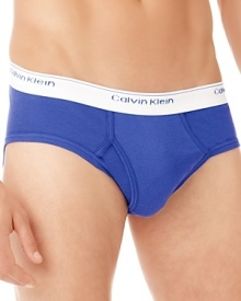Calvin Klein reenergizes its classic low-rise briefs with bold colors and a contrast waistband. Calvin Klein reenergizes its classic low-rise briefs with bold colors and a contrast waistband.