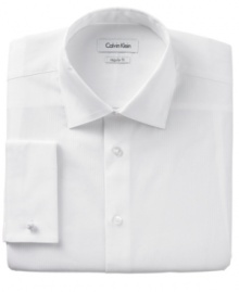 Elevate your basics with this French-cuffed shirt from the master of modern tailoring, Calvin Klein.