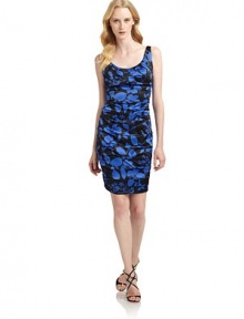 THE LOOKAllover floral printPadded bustTiered ruching, alloverSide zip with hook-and-eye closureTHE FITAbout 34 from shoulder to hemTHE MATERIAL97% polyester/3% spandexFully linedCARE & ORIGINDry cleanImportedModel shown is 5'10 (177cm) wearing US size 4. THE LOOKAllover floral printPadded bustTiered ruching, alloverSide zip with hook-and-eye closureTHE FITAbout 34 from shoulder to hemTHE MATERIAL97% polyester/3% spandexFully linedCARE & ORIGINDry cleanImportedModel shown is 5'10 (177cm) wearing US size 4.