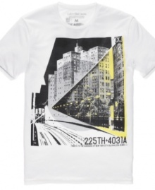 Big city style is in full effect with this graphic tee shirt from Calvin Klein Jeans.