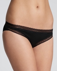 A soft bikini bottom with lace detail at hips and waist for the perfect accent.
