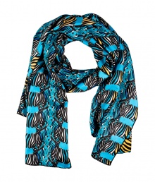 Work a wild edge into your outfit with Issas bright zebra print silk scarf - Stitched edges - Wear with a tee, boyfriend blazer and jeans, or over a tailored sheath with heels and a leather jacket Work a wild edge into your outfit with Issas bright zebra print silk scarf - Stitched edges - Wear with a tee, boyfriend blazer and jeans, or over a tailored sheath with heels and a leather jacket