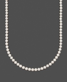 Classic elegance in a polished pearl strand. Necklace by Belle de Mer features A+ Akoya cultured pearls (6-6-1/2 mm) set in 14k gold. Approximate length: 36 inches. Classic elegance in a polished pearl strand. Necklace by Belle de Mer features A+ Akoya cultured pearls (6-6-1/2 mm) set in 14k gold. Approximate length: 36 inches.
