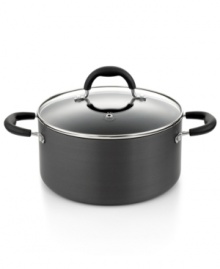 Crafted for your convenience. A hard-anodized aluminum chili pot features a superior nonstick finish that promotes healthier cooking, a fast, even heat-up and a quick clean-up. The tempered glass lid with steam vent locks flavor and moisture in to your award-winning chili recipe. Limited lifetime warranty. Crafted for your convenience. A hard-anodized aluminum chili pot features a superior nonstick finish that promotes healthier cooking, a fast, even heat-up and a quick clean-up. The tempered glass lid with steam vent locks flavor and moisture in to your award-winning chili recipe. Limited lifetime warranty.