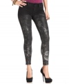 A metallic floral print with an ombre effect adds a cool edge to these GUESS skinny jeans -- a must-have for the season!