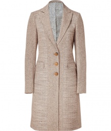 Classic sand m?lange herringbone coat from Etro -This sophisticated haberdasher styled coat brings elevated style to your cold-weather look - Three-button front closure, slim cut, front flap pockets- Wear with wide leg trousers, a cashmere pullover, and wedges Classic sand m?lange herringbone coat from Etro -This sophisticated haberdasher styled coat brings elevated style to your cold-weather look - Three-button front closure, slim cut, front flap pockets- Wear with wide leg trousers, a cashmere pullover, and wedges