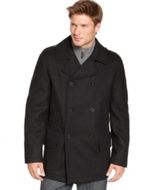 Get classic sea-faring style with this peacoat from Nautica with naval-inspire details. Get classic sea-faring style with this peacoat from Nautica with naval-inspire details.