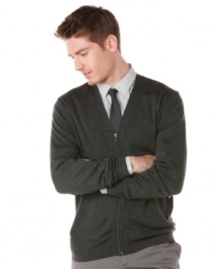 Throw on this easy-to-pair sweater from Perry Ellis the next time you go out and capture casual cool that's no sweat. Throw on this easy-to-pair sweater from Perry Ellis the next time you go out and capture casual cool that's no sweat.