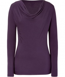 Easy to style and effortlessly chic, this draped neck top from Majestic is a new-season must-have - Draped cowl neckline, long sleeves, slim fit, long body - Pair with skinny jeans, a boyfriend blazer, and ankle booties Easy to style and effortlessly chic, this draped neck top from Majestic is a new-season must-have - Draped cowl neckline, long sleeves, slim fit, long body - Pair with skinny jeans, a boyfriend blazer, and ankle booties