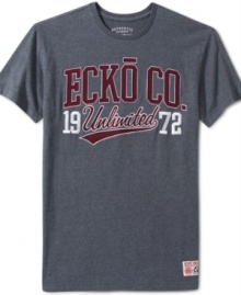 You're in good company wearing this vintage-inspired graphic t-shirt from Ecko Unltd. You're in good company wearing this vintage-inspired graphic t-shirt from Ecko Unltd.
