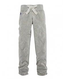 The essential athletic pant, updated for comfort and style in soft stretch cotton fleece and finished with a pretty ruched hem. The essential athletic pant, updated for comfort and style in soft stretch cotton fleece and finished with a pretty ruched hem.