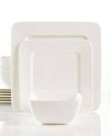Set 5-star standards for your table with this sleek square dinnerware set from Hotel Collection. Balancing a delicate look and exceptional durability, the translucent Bone China collection is designed to cater virtually any occasion. Set 5-star standards for your table with this sleek square dinnerware set from Hotel Collection. Balancing a delicate look and exceptional durability, the translucent Bone China collection is designed to cater virtually any occasion.