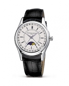 The Frederique Constant Moon Timer is a beautiful timepiece. The design of this classic model is ultra clean and functional. Presented on a hand-sewn leather strap. The Frederique Constant Moon Timer is a beautiful timepiece. The design of this classic model is ultra clean and functional. Presented on a hand-sewn leather strap.