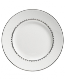Vera Wang marries modern shapes with traditional lace in this set of dinnerware. The dishes are decidedly timeless. Platinum trim and banding add delicate feminine touches to this white bread and butter plate. Vera Wang marries modern shapes with traditional lace in this set of dinnerware. The dishes are decidedly timeless. Platinum trim and banding add delicate feminine touches to this white bread and butter plate.