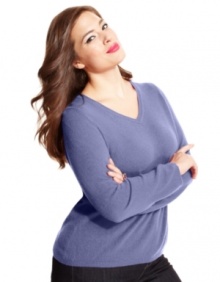 Invest in classic casual style with Charter Club's plus size cashmere sweater, featuring an ultra-soft feel.