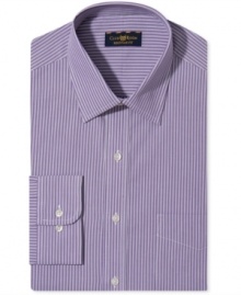 Get snazzy in stripes with this classic dress shirt by Club Room. Get snazzy in stripes with this classic dress shirt by Club Room.