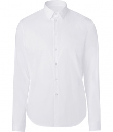 Anchor your wardrobe with classically stylish staples like this white Costume National cotton blend dress shirt - Slim, straight cut, with a touch of stretch for extra comfort - Button down style, with Kent collar and long sleeves - Rounded hem hangs slightly longer in the back - Seamlessly transitions from day to evening - Pair with suit trousers, chinos or denim Anchor your wardrobe with classically stylish staples like this white Costume National cotton blend dress shirt - Slim, straight cut, with a touch of stretch for extra comfort - Button down style, with Kent collar and long sleeves - Rounded hem hangs slightly longer in the back - Seamlessly transitions from day to evening - Pair with suit trousers, chinos or denim