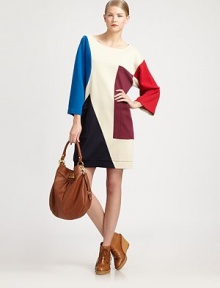 Get graphic in this bold, colorblock dress with a relaxed silhouette, front patch pockets and oversized three-quarter sleeves. BoatneckOversized three-quarter sleevesFront patch pocketsAbout 22 from natural waistCottonMachine washImportedModel shown is 5'10 (177cm) wearing US size Small. Get graphic in this bold, colorblock dress with a relaxed silhouette, front patch pockets and oversized three-quarter sleeves. BoatneckOversized three-quarter sleevesFront patch pocketsAbout 22 from natural waistCottonMachine washImportedModel shown is 5'10 (177cm) wearing US size Small.