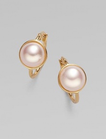 Glistening mabe pearl faceted in 18K gold vermeil makes for a timeless design. Mabe pearl 18k gold vermeil Drop, about ½ Ear wire back Made in Spain Glistening mabe pearl faceted in 18K gold vermeil makes for a timeless design. Mabe pearl 18k gold vermeil Drop, about ½ Ear wire back Made in Spain