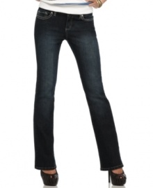 Go classic in these jeans from Do Denim that features a timeless dark wash and bootcut leg!