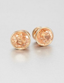 A classic stud design with sparkling, faceted stones. GlassRose goldtoneSize, about .5Post backImported 