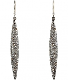Both sassy and statement-making, Alexis Bittars crystal encrusted spear earrings are an easy way to add a glamorous edge to your outfit - Tonal silver crystals, rhodium-toned brass wire backs - For pierced ears - Wear with swept up hair and a bright cocktail dress for a fantastically fierce look Both sassy and statement-making, Alexis Bittars crystal encrusted spear earrings are an easy way to add a glamorous edge to your outfit - Tonal silver crystals, rhodium-toned brass wire backs - For pierced ears - Wear with swept up hair and a bright cocktail dress for a fantastically fierce look