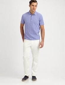 Knit cotton jersey shaped in a modern update to the classic polo.Four-button placketCottonMachine washImported