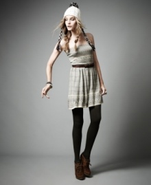 Adorable over textured or colored tights, this Confess Fair Isle sweater dress is perfect for a cute cold-weather look!