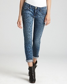 Fall foremost crop, these leopard-print Current/Elliott jeans are worth going wild for. Rock the skinnies with edgy booties on the downtown scene with your hautest attitude.