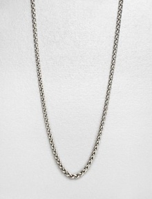 An intricate wheat link chain design in sleek sterling silver thats perfect with your favorite enhancers or alone. Sterling silverLength, about 18Lobster clasp closureMade in USA An intricate wheat link chain design in sleek sterling silver thats perfect with your favorite enhancers or alone. Sterling silverLength, about 18Lobster clasp closureMade in USA