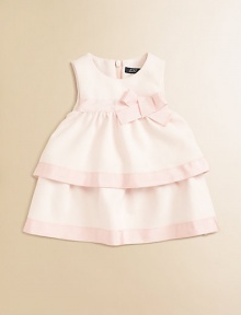 This sweet confection features two charming tiers trimmed with silky ribbon and a gorgeous bow detail.Scoop neckConcealed back zip closureSleevelessTwo tiers with ribbon trimFalls above knee59% polyester/37% viscose/4% elastaneMachine washImported This sweet confection features two charming tiers trimmed with silky ribbon and a gorgeous bow detail.Scoop neckConcealed back zip closureSleevelessTwo tiers with ribbon trimFalls above knee59% polyester/37% viscose/4% elastaneMachine washImported