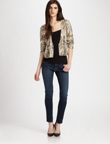 Cropped silk jacket adorned in glimmering sequins. Hook-and-eye closureLong sleevesAbout 22 from shoulder to hemSequined silkDry cleanImportedModel shown is 5'10 (177cm) wearing US size Small. Cropped silk jacket adorned in glimmering sequins. Hook-and-eye closureLong sleevesAbout 22 from shoulder to hemSequined silkDry cleanImportedModel shown is 5'10 (177cm) wearing US size Small.
