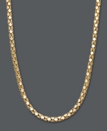A simple chain adds a look of ultimate luxury. This intricate 14k gold chain features a diamond-cut popcorn design. Approximate length: 20 inches. A simple chain adds a look of ultimate luxury. This intricate 14k gold chain features a diamond-cut popcorn design. Approximate length: 20 inches.