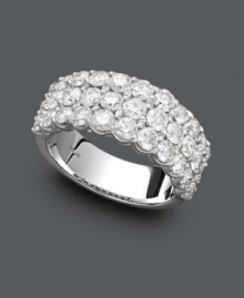 Decorate your digits with three sparkling rows of diamond. This glamorous ring highlights round-cut diamonds (3 ct. t.w.) in a polished 14k white gold band. Decorate your digits with three sparkling rows of diamond. This glamorous ring highlights round-cut diamonds (3 ct. t.w.) in a polished 14k white gold band.