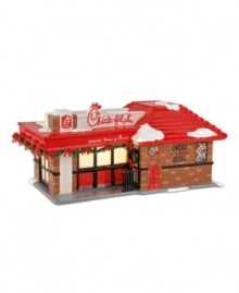 Forget turkey, ditch the roast beef. This holiday, everyone will gather 'round for a very festive fast-food Christmas at the original home of Chick-fil-A. Red bows, green garland and bright white snow make the irresistible collectible that much more merry. From Department 56.