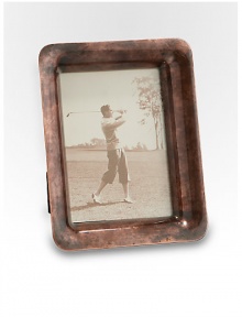 A must-have addition to your collection is handcrafted in antiqued copper plating, lending a timeworn touch to a cherished photo. Antique copper platingImportedDIMENSION INFORMATION4 X 6 (5 X 7 overall)5 X 7 (7 X 9 overall)