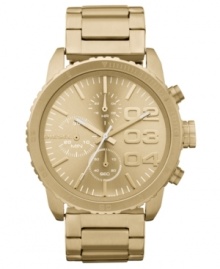 Raise above the competition with this golden chronograph watch from Diesel.