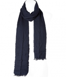 Stylish scarf in dark blue modal and cashmere - Especially pleasant, really delicate quality - From the Italian luxury label Faliero Sarti, known for its high-quality material combinations - New long, slim shape - Decoratively fringed edge - Protection from the cold AND a styling accessory - Wear this with just everything in your wardrobe, a simple T-shirt, parka, business suit Stylish scarf in dark blue modal and cashmere - Especially pleasant, really delicate quality - From the Italian luxury label Faliero Sarti, known for its high-quality material combinations - New long, slim shape - Decoratively fringed edge - Protection from the cold AND a styling accessory - Wear this with just everything in your wardrobe, a simple T-shirt, parka, business suit