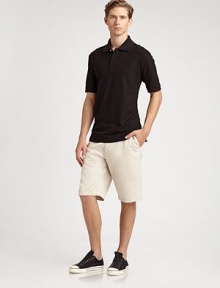 EXCLUSIVELY OURS. A must-have slim-fitting silhouette of lightweight cotton. Two-button placketShort sleeves,/li> CottonMachine washImported EXCLUSIVELY OURS. A must-have slim-fitting silhouette of lightweight cotton. Two-button placketShort sleeves,/li> CottonMachine washImported