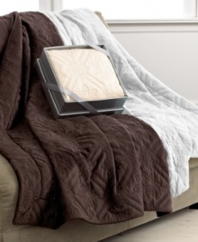 Plush, soft and utterly irresistible, these Quilted Seranelle Giftable throws feature a subtle floral design in your choices of three great colors. Grab one for yourself and pick up a few to use as gifts this holiday season. Plush, soft and utterly irresistible, these Quilted Seranelle Giftable throws feature a subtle floral design in your choices of three great colors. Grab one for yourself and pick up a few to use as gifts this holiday season.